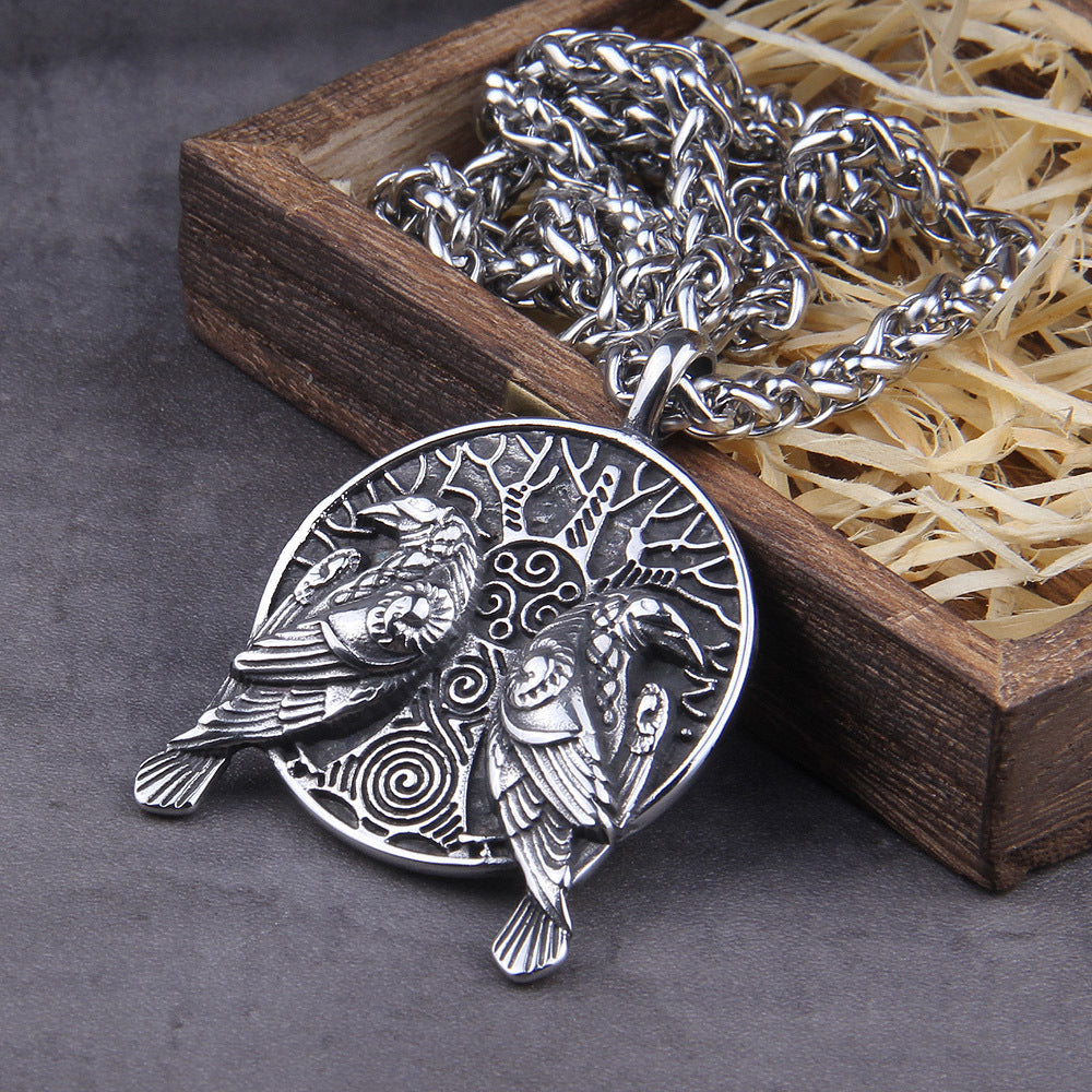 Vintage Norse Mythology Viking Odin Eagle Pendant