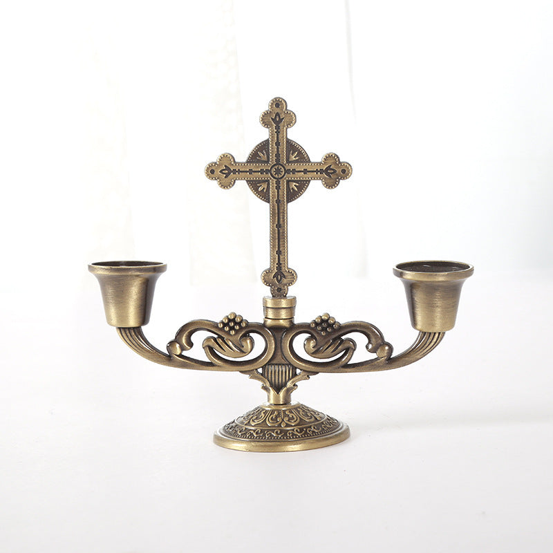 Catholic Sacred Candle Holder Cross Ornament