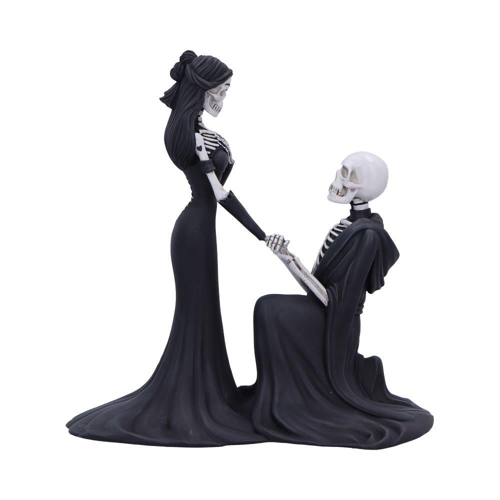 Gothic Skeleton Engagement Figurine Macabre Proposal Fantasy Romance Statue