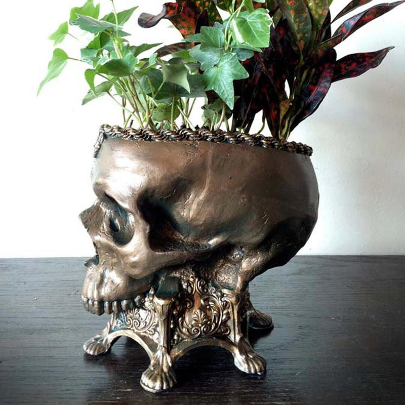 Home Skull Flower Pot Decoration Resin Crafts