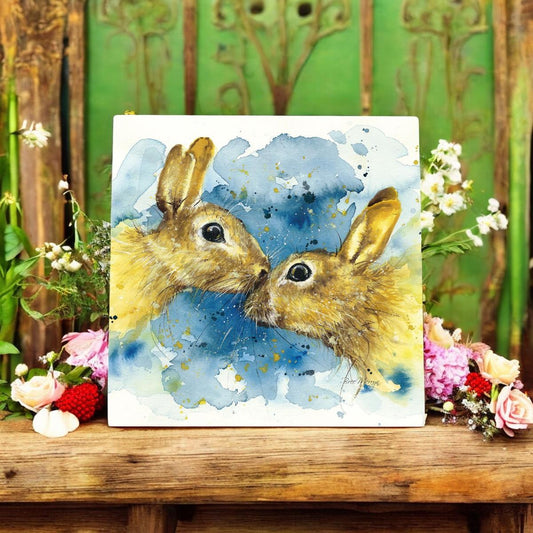 JASPER AND CARROT Ceramic Art Tile by Bree Merryn 20x20 cm - Wall Décor - Ready to Hang - Unique Wildlife Art
