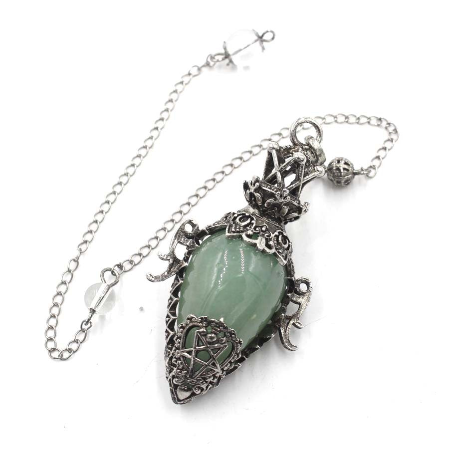 Ancient Silver Bottle Egg-shaped Crystal Pendulum Pendant Necklace