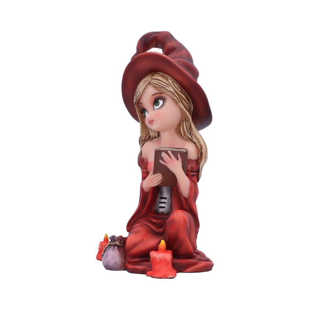 Rina Witch Figurine 15cm | Cute Witch Statue with Book and Candles | Fantasy Decor