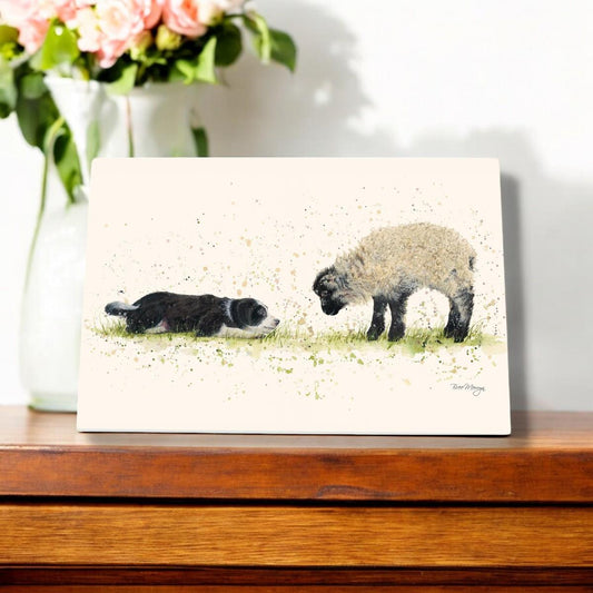 Nice to Meet Ewe Ceramic Art Tile by Bree Merryn 30x20 cm - Ready to Hang Wall Décor in Gift Box