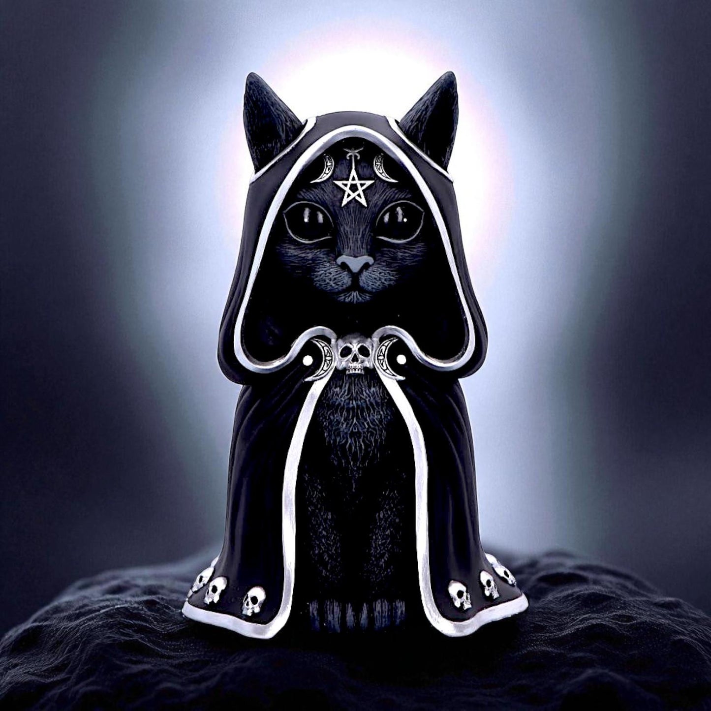 Zefur Cult Cuties Figurine Gothic Black Cat Ornament Occult Altar Statue Gift
