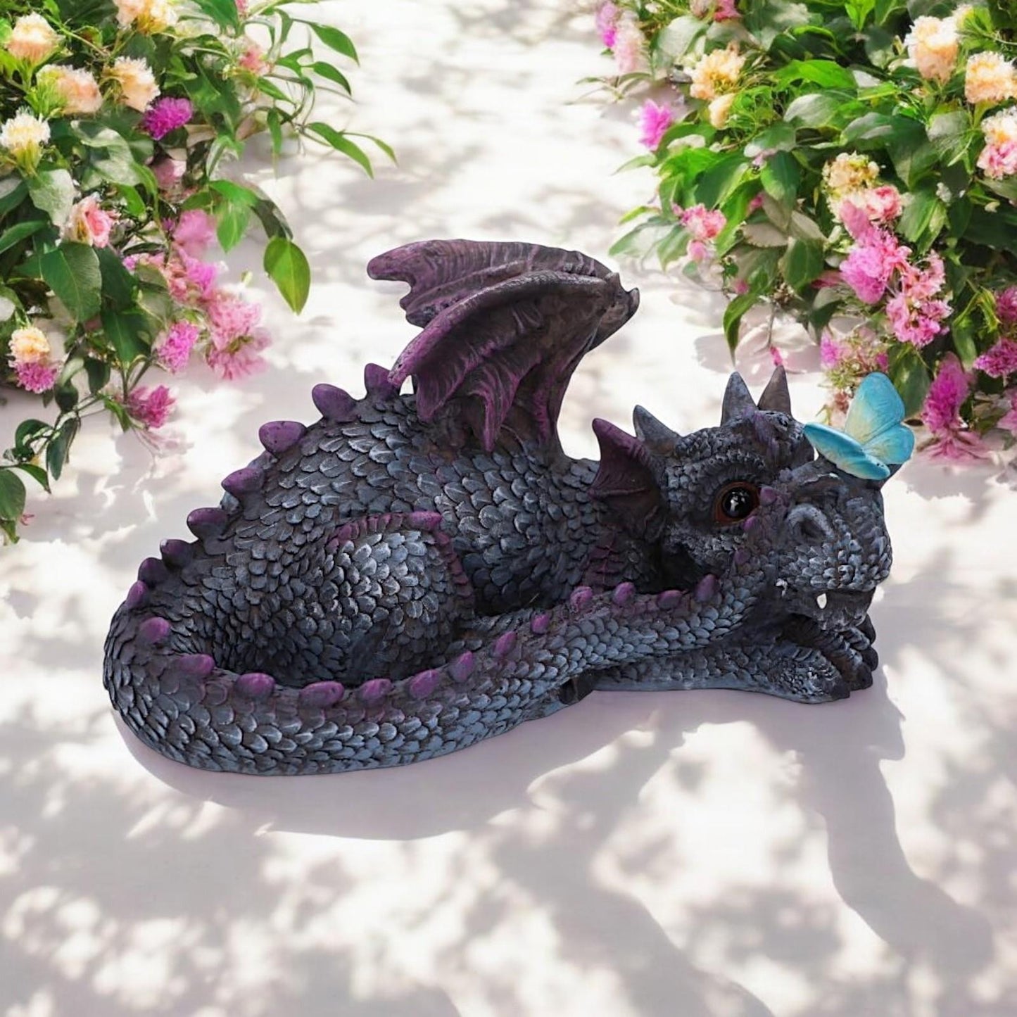 Whimsical Resin Dragon Collectible with Butterfly – Handcrafted 19cm Fantasy Decor