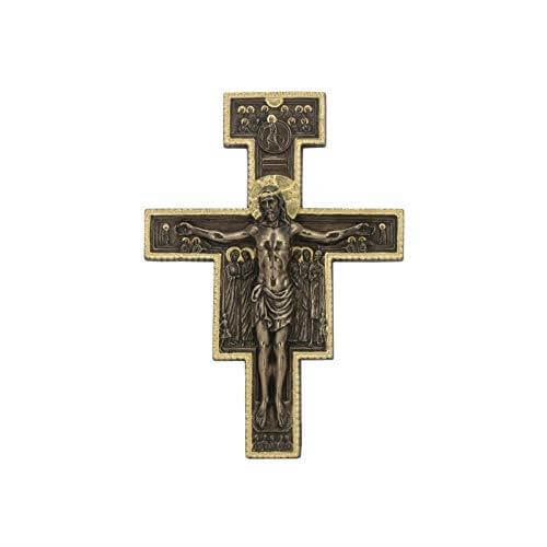 Osiris Trading UK Saint Francis Crucifix Jesus Christ Cross San Damiano Wall Plaque Religious Ornament