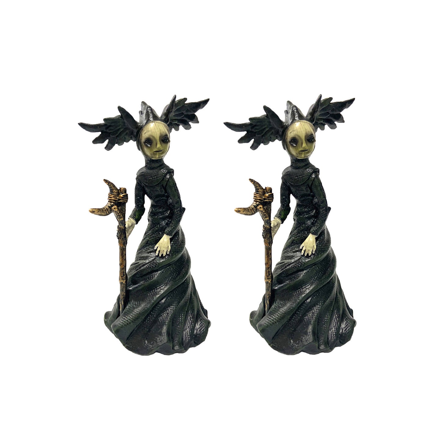 Halloween Witch Figurine Statue Resin Creepy Witch Sculptures Garden