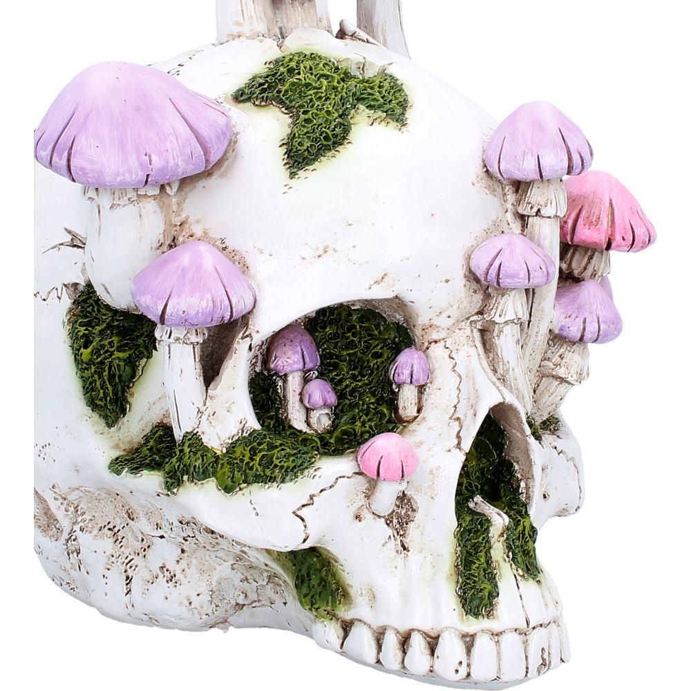 Fantasy Skull Sculpture Mushroom Garden Ornament Gothic Decorative Display