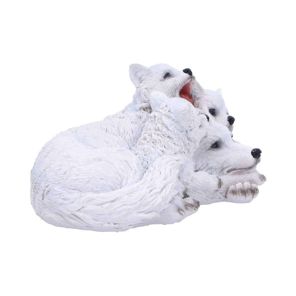 Wolf Family Figurine with Playful Pups Wildlife Decor Sculpture Animal Ornament