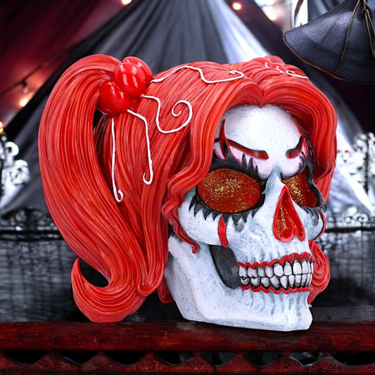 Clown Doll Skull Ornament Gothic Fantasy Horror statue Spooky Halloween Decor