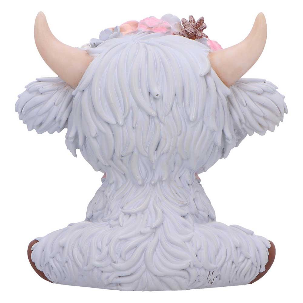 Moo Crew Magnolia Grey Flower Cow Figurine Ornament Cute Farmhouse Decor