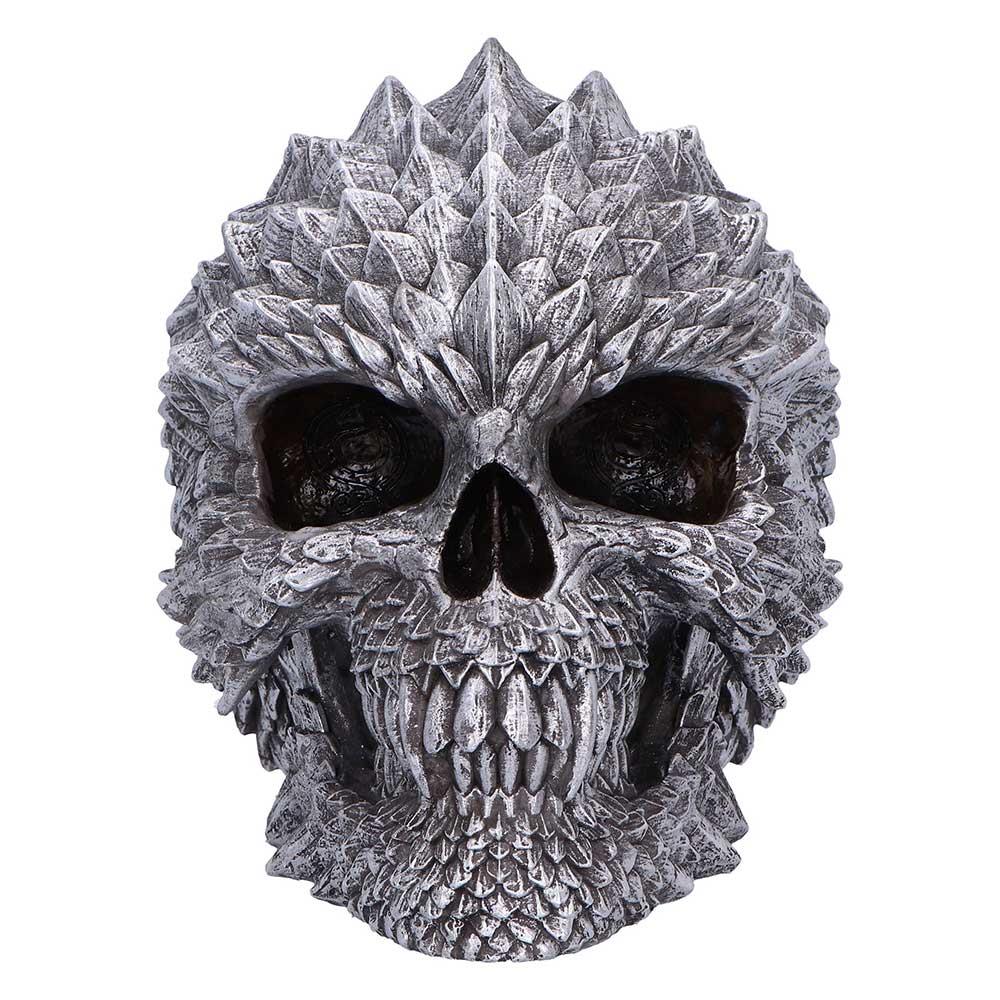 Dragon Scale Skull Statue Scaled Remains Figurine Gothic Collectible Ornament