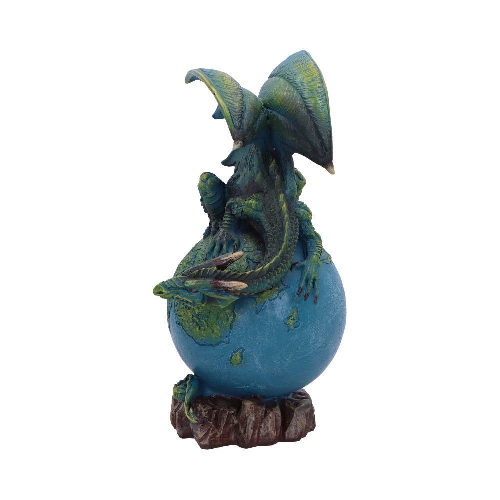 Gothic Earth Dragon Ornament Fantasy Planet Globe Sculpture Nature Guardian