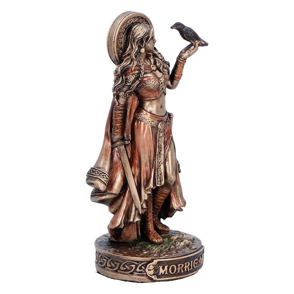 Small Morrigan Goddess Figurine Celtic War Deity Crow Statue Pagan Mythology