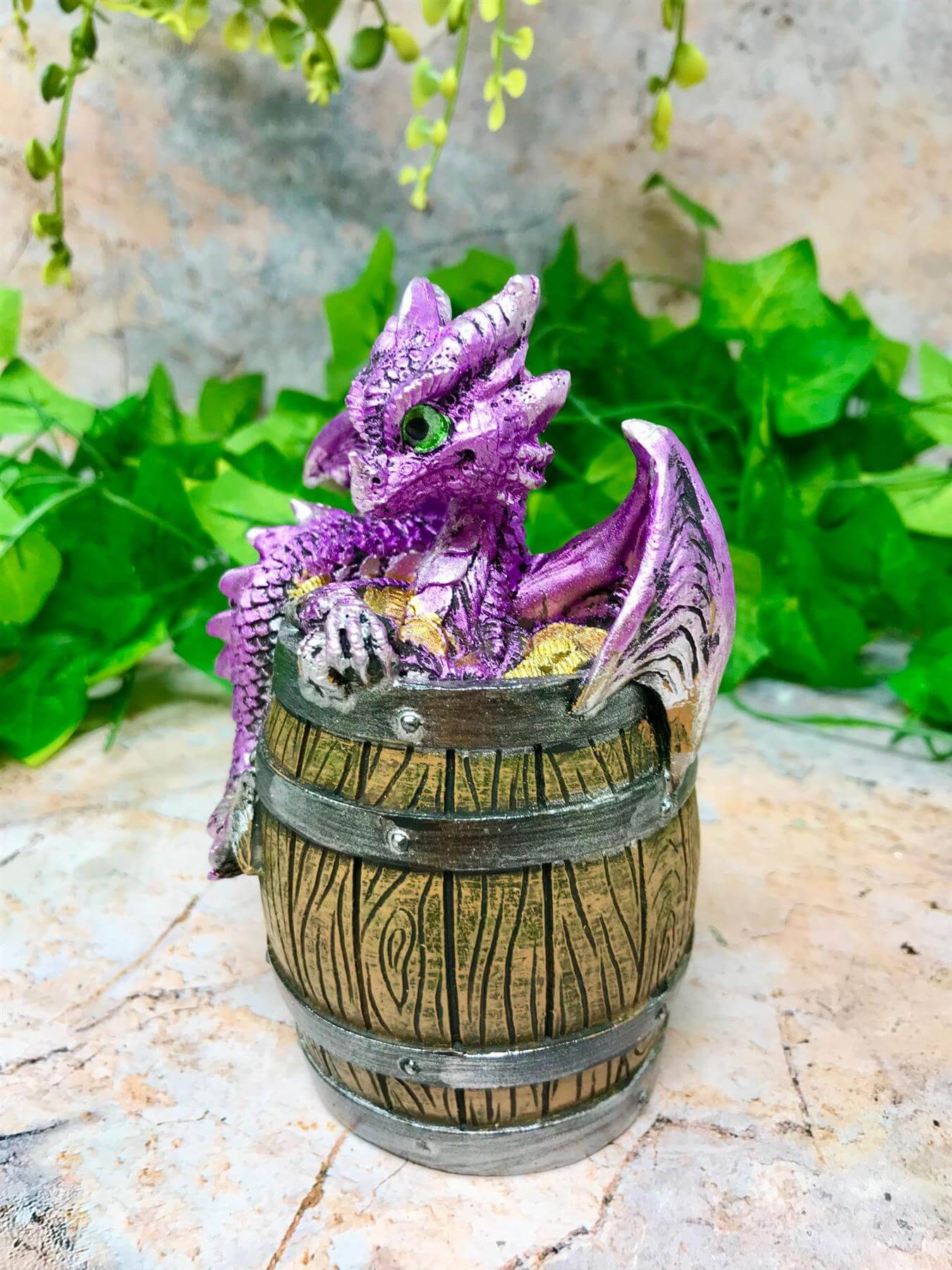 Purple Dragon Money Box, Whimsical Piggy Bank, Fantasy Dragon Ornament, Unique Savings Keeper, Magical Creature Decor, Home Fantasy Accent