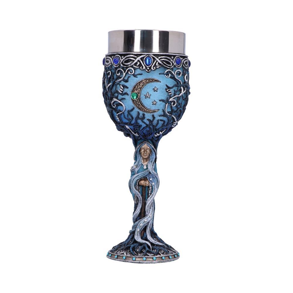 Wiccan Triple Moon Crone Chalice Goddess Goblet Pagan Ritual Alter Art Decor