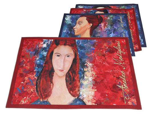 Set of 4 Table Mats Amedeo Modigliani Placemats Museum Reproduction Art Inspired Home Decoration