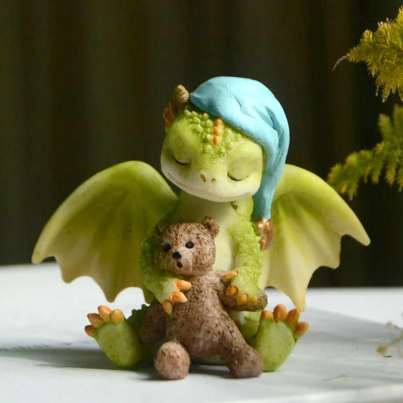 Cute Cartoon Simulation Dragon Resin Ornaments
