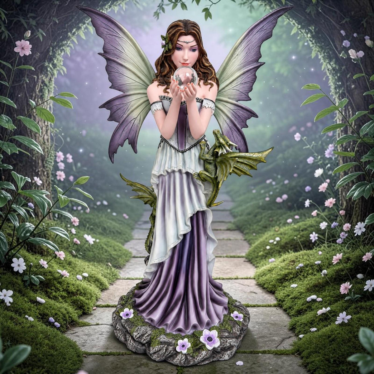 Mystical Fairy Dragon Ornament 49cm Enchanted Gothic Sorceress Collectible Decor
