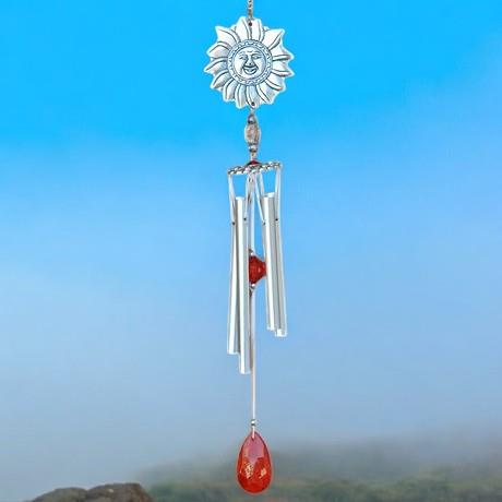 Sun Wind Chime with Acrylic Gem Accents – Beautiful Sun Catcher & Garden Decor - 42 cm