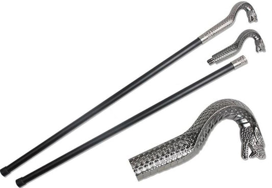 Snake Cane Prop 91cm | Cobra Head Gothic Cosplay Stick for LARP, Fantasy & Theatre Use