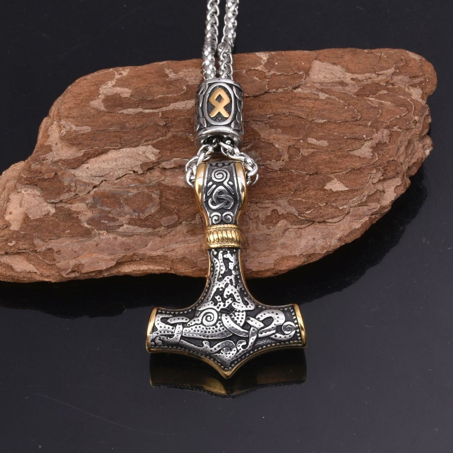 Stainless Steel Viking Impactor Pendant Necklace