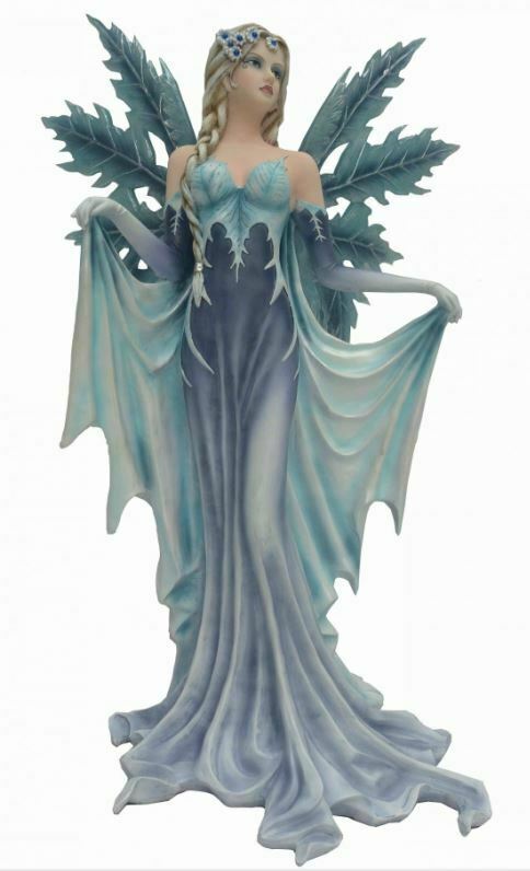 Fantasy Gothic Ice Fairy Statue Figurine Ornament Sculpture – Large Resin Winter Queen 55cm