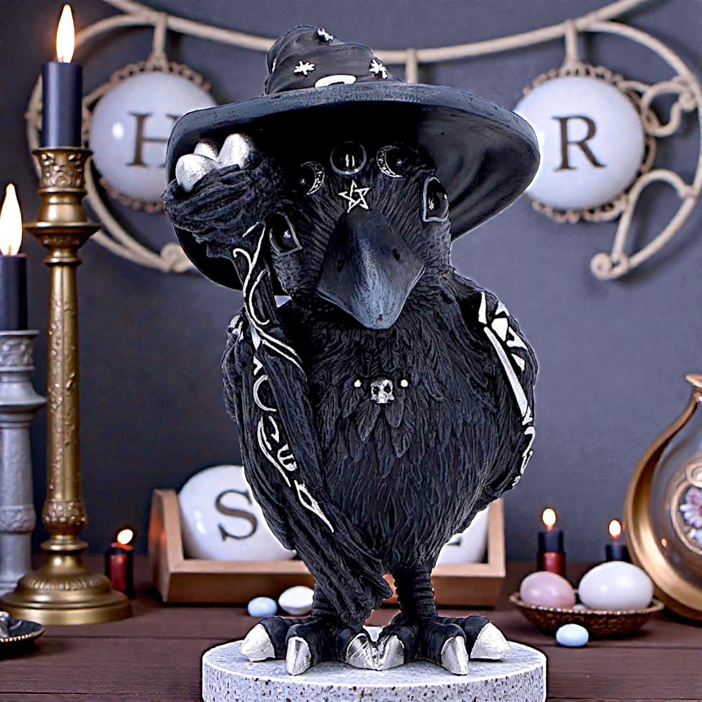 Cult Cuties Raven Witch Figurine Gothic Occult Crow Magic Collectible Ornament
