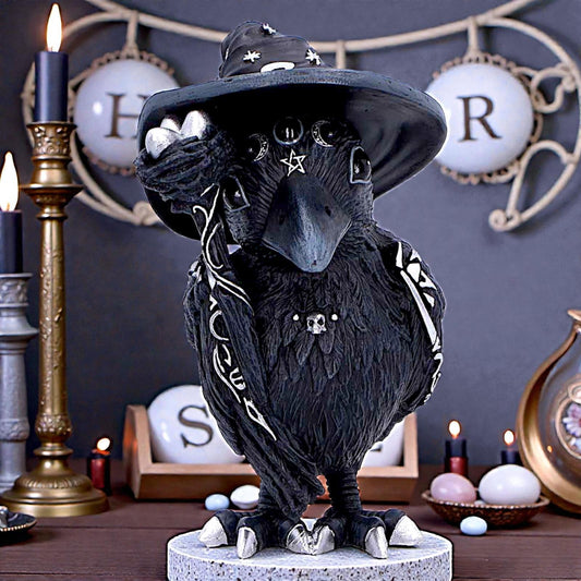 Cult Cuties Raven Witch Figurine Gothic Occult Crow Magic Collectible Ornament