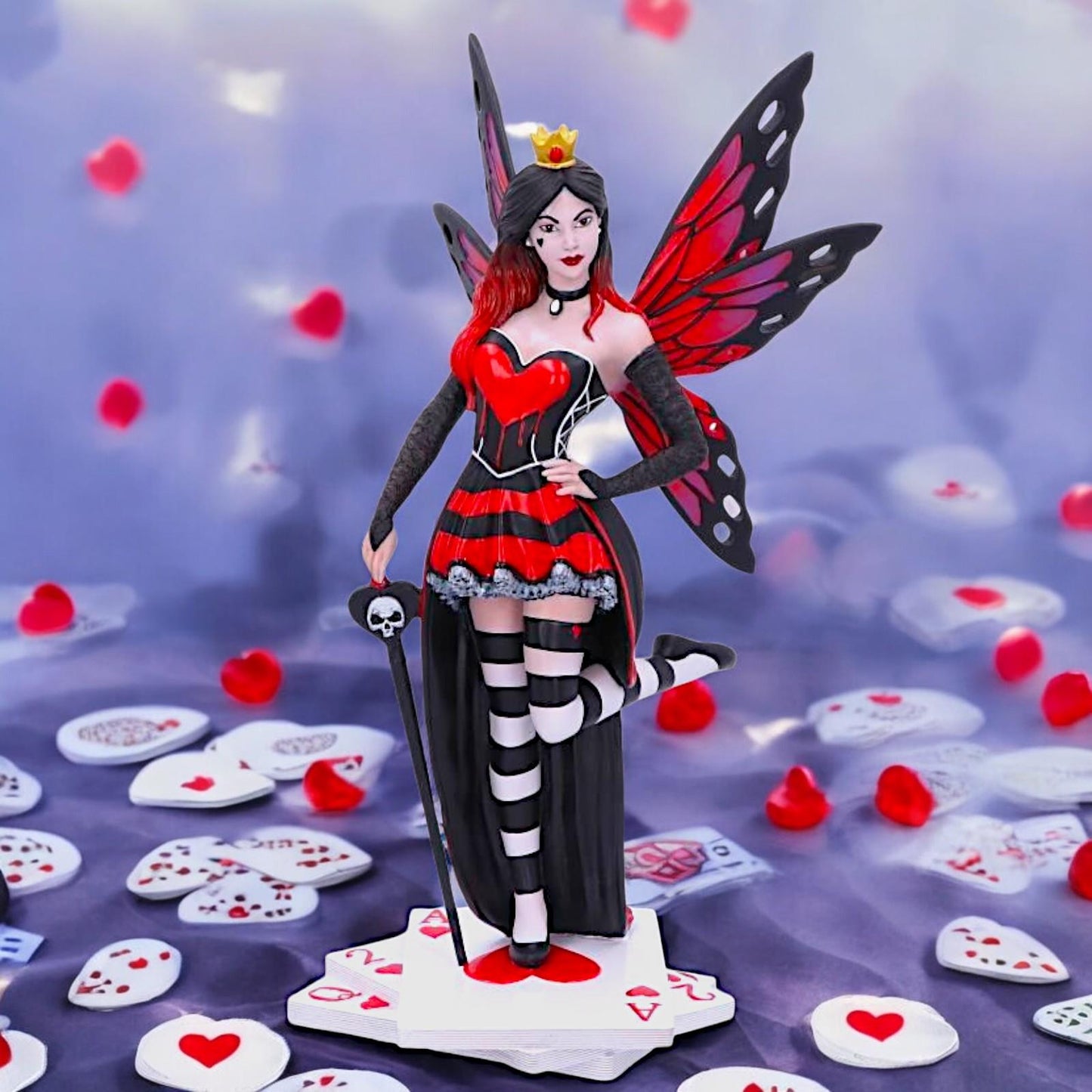 Ace of Hearts Fairy Figurine Fantasy Gothic Statue Home Decor ornament Boxed