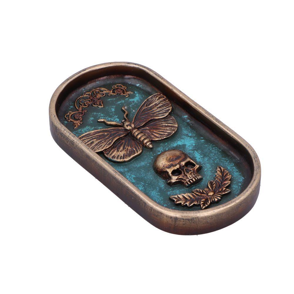 Dark Gothic Moth Skull Incense Stick Holder | Ornate Resin Burner Alternative Decor