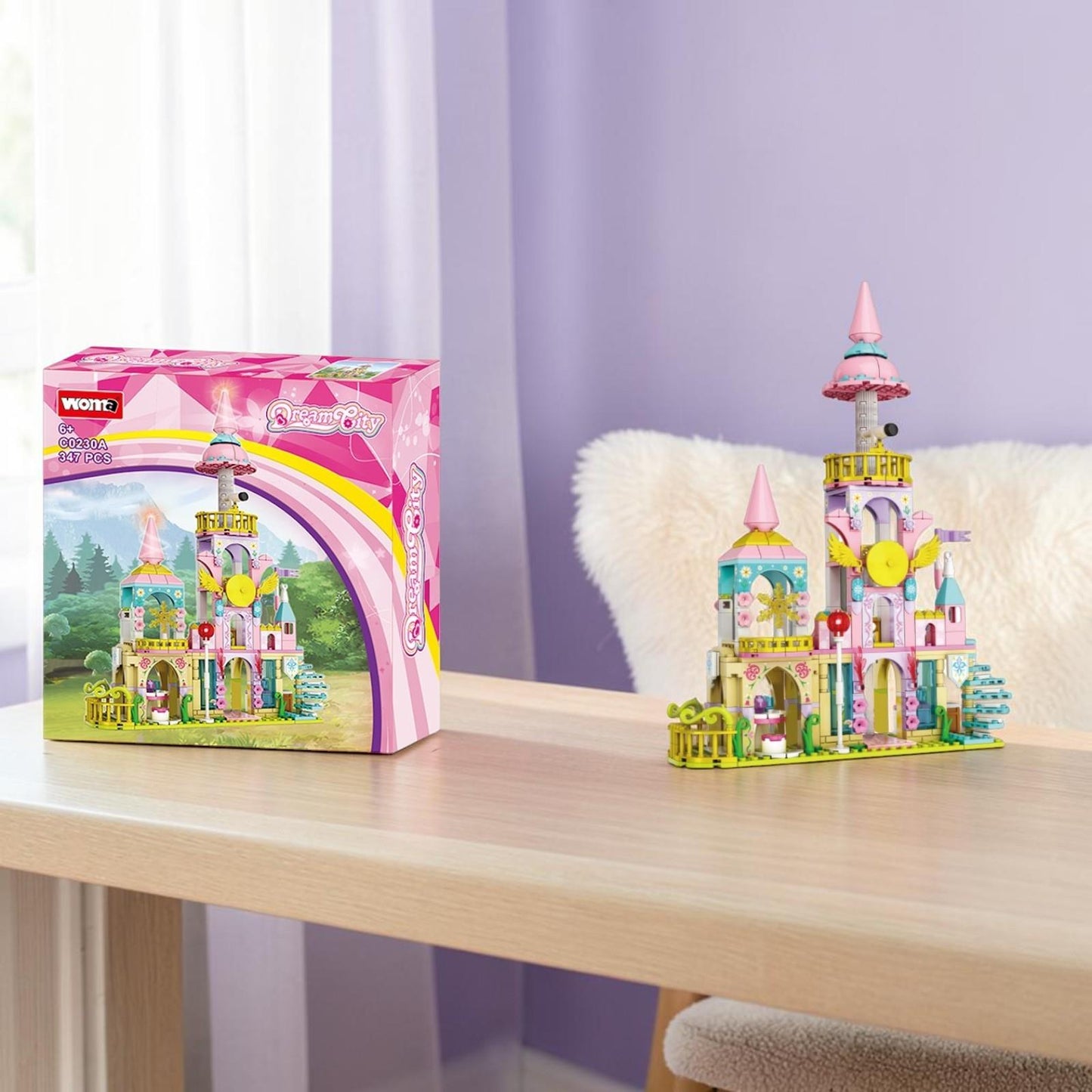 Dream City Castle 347pc Construction Puzzle Princess Fantasy Palace Playset