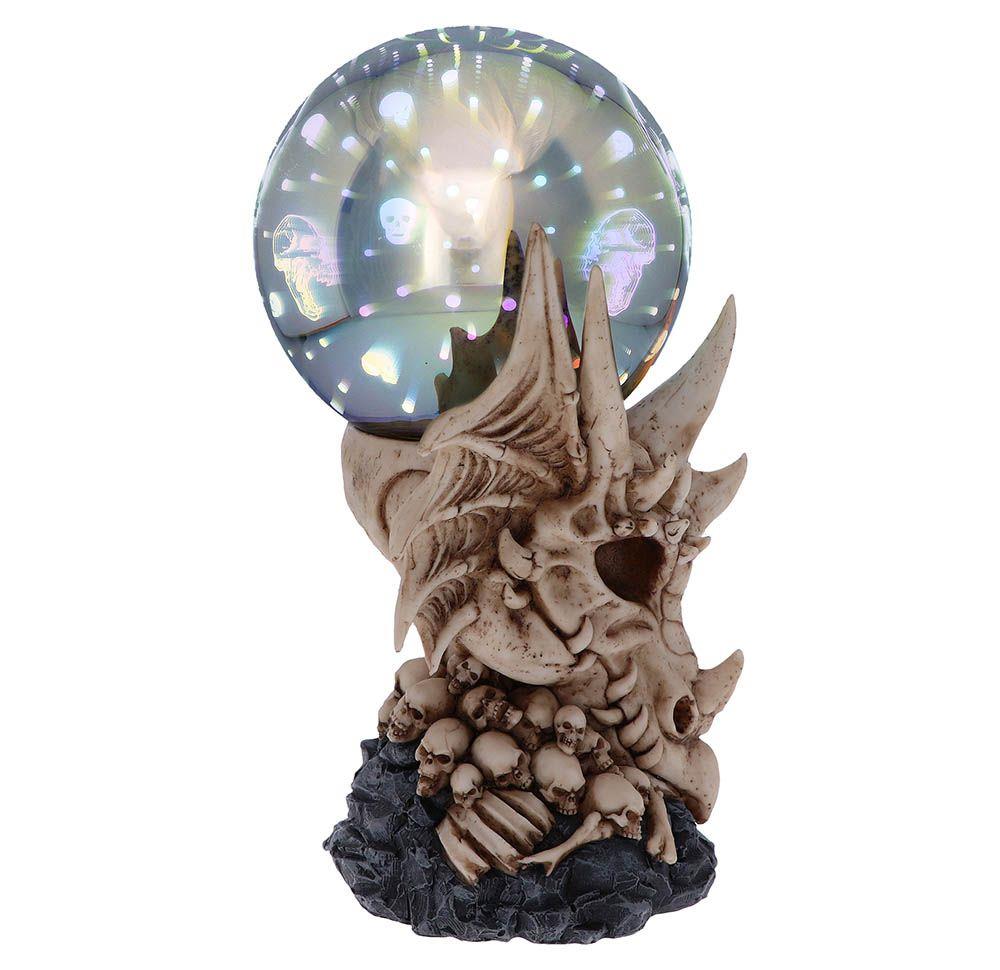 Skeletal Dragon Skull Figurine with Light-Up Orb Multi-coloured LED Skulls  Gift Boxed.