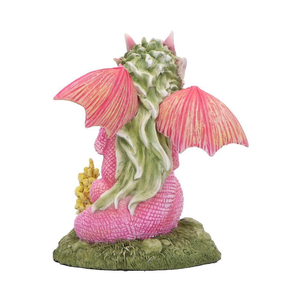 Adorable Pink Dragon Figurine Collectable Statue Floral Accents Ornament