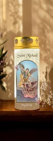 Saint Michael Candle with Windproof Cap, 16.5cm - Decorative Prayer Candle in Gift Box