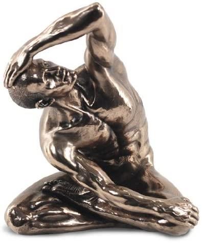 Bronze Resin Male Yoga Statue  - Contemporary Art Sculpture - Home Decor