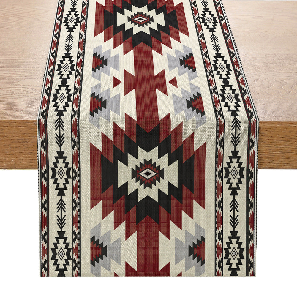 Linen Table Flag Bohemian Style Retro