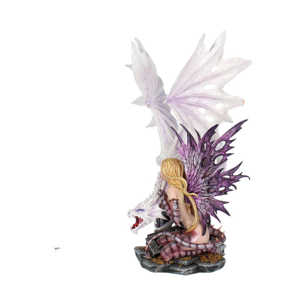 Mystical Guardian Dragon and Fairy Figurine Gothic Fantasy Enchanted Statue