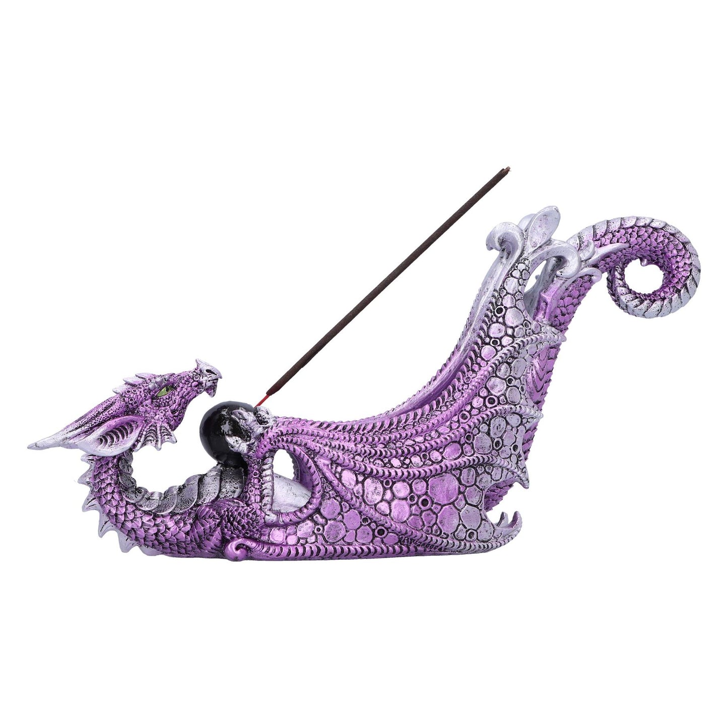Mystical Purple Dragon Incense Burner Gothic Fantasy Ornament aromatherapy