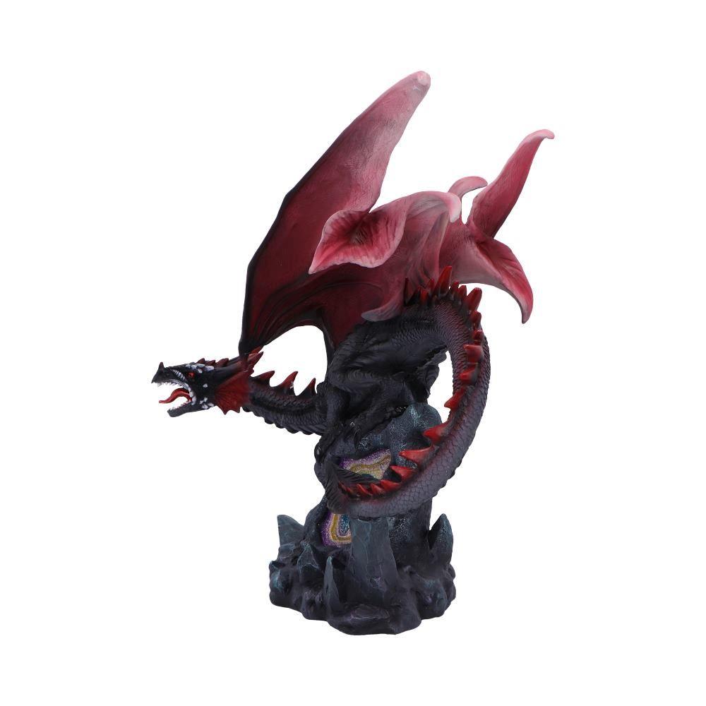 Majestic Fantasy Dragon Figurine with LED Light Up Base Mystical Crystal Core Art Decor