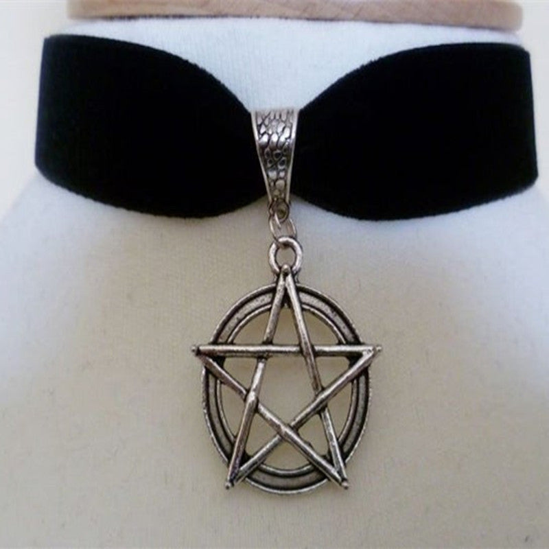 Fashion Trend Velvet Pagan Witchcraft Medieval Pendant