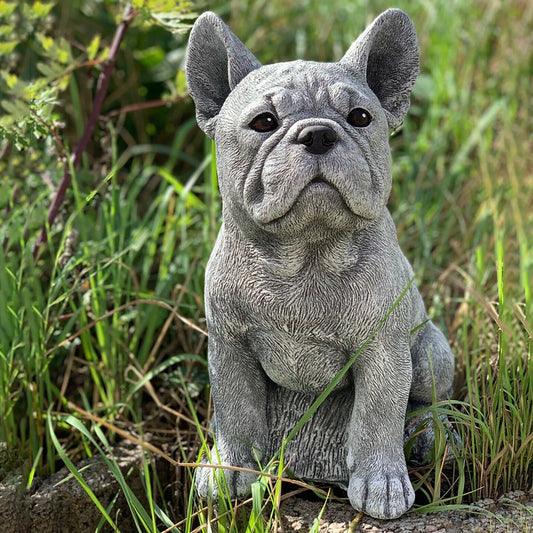 Realistic French Bulldog Garden Statue - Handcrafted Resin Dog Figurine, Weather-Resistant Outdoor Decor, Perfect Gift for Dog Lover-Osiris Craftworks