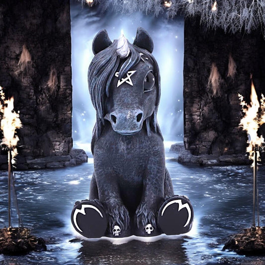 Culticorn Gothic Unicorn Figurine - Cult Cuties Collectible Decor 10.2cm Resin Ornament