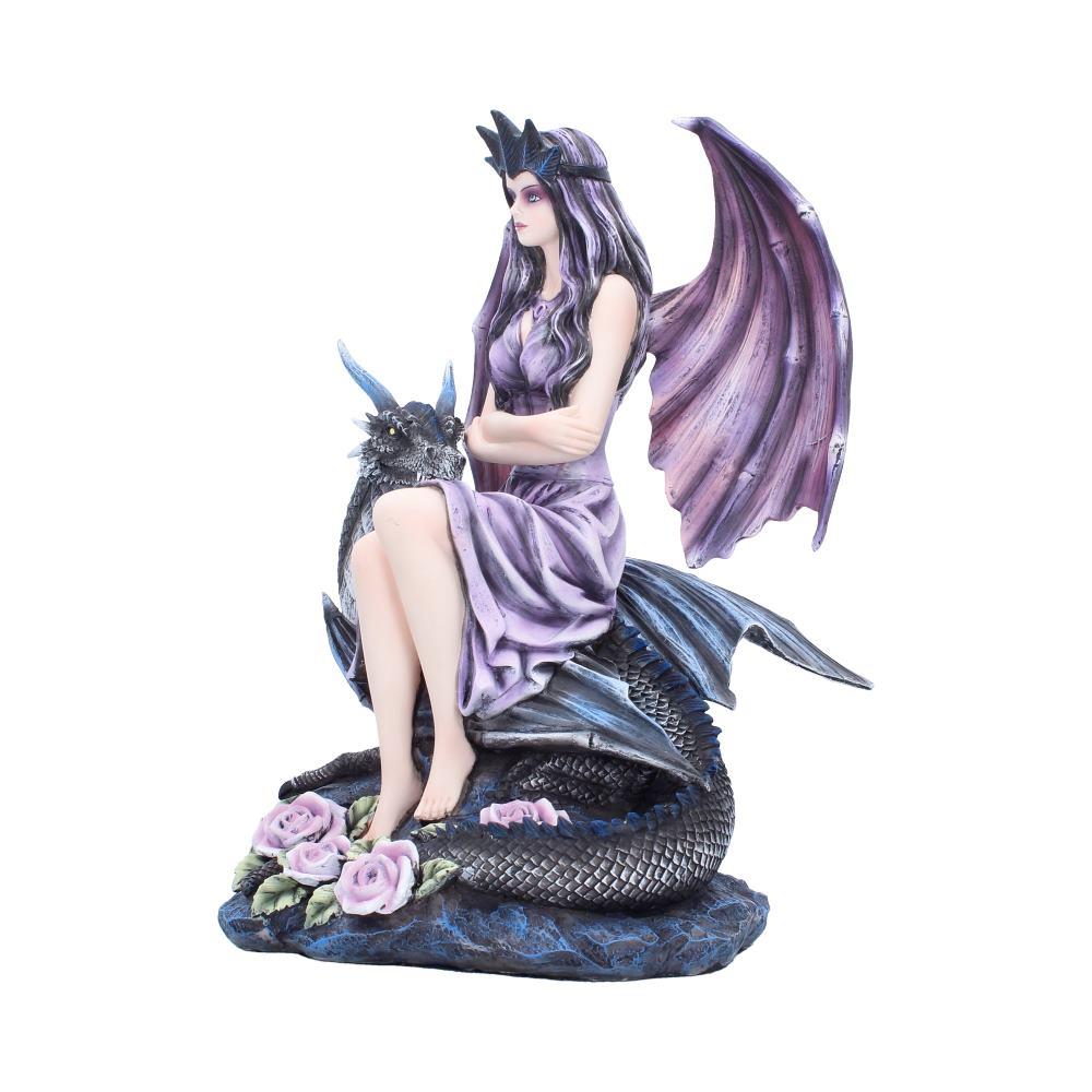 Enchantress Fairy Figurine Fantasy Gothic Dragon Rider Purple Wings Mythical Art