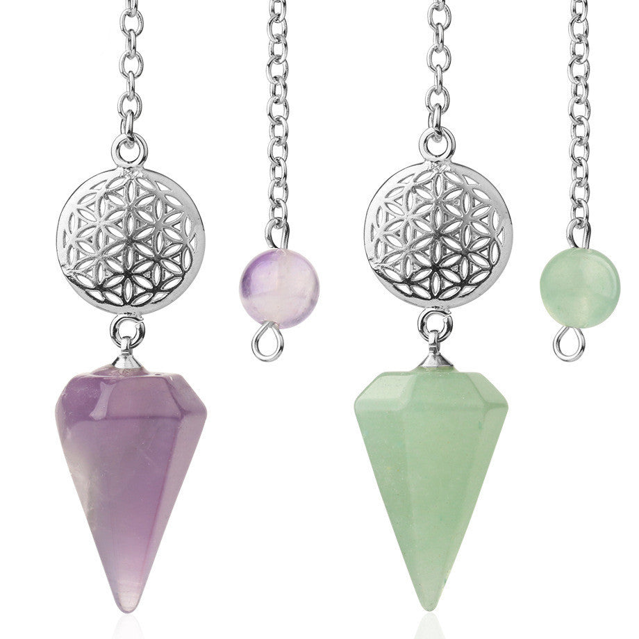 Semi-precious Stone Pendant Healing Crystal Point Pendulum Wika Meditation Chakra