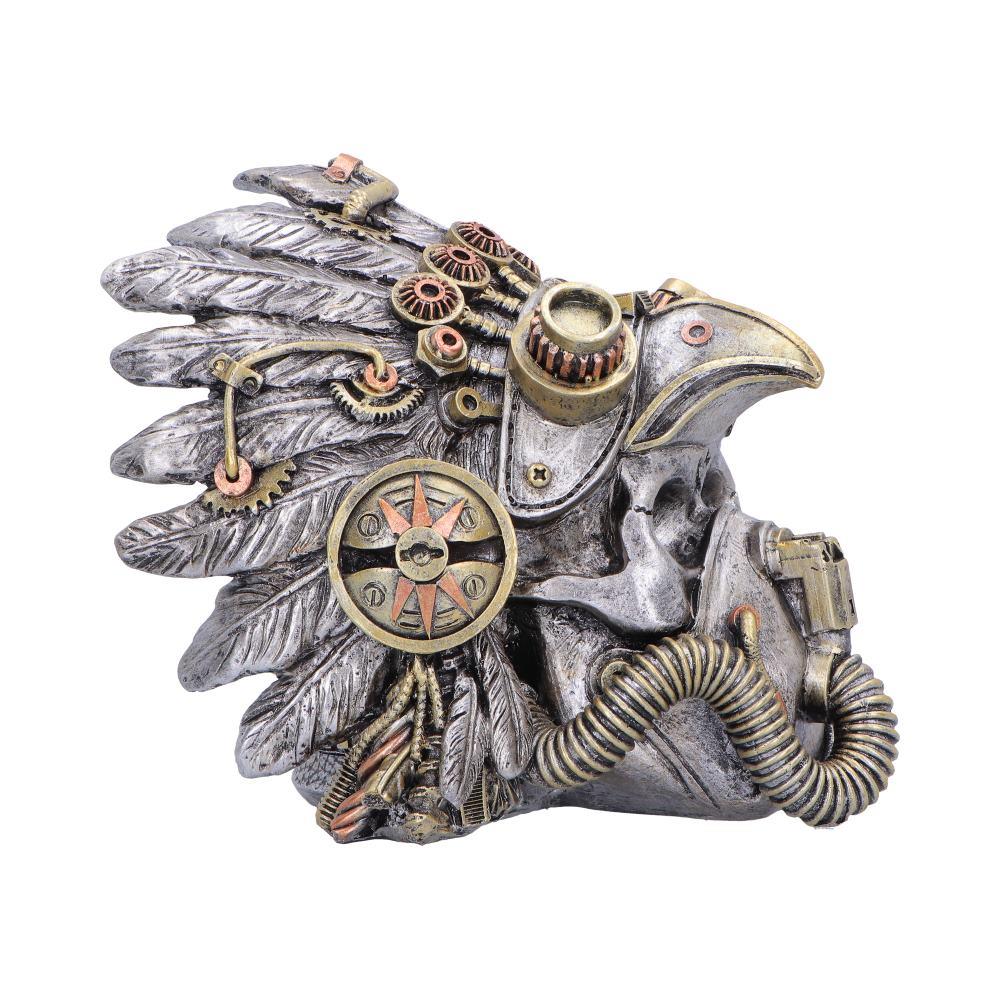 Steampunk Indian Skull Ornament Mechanical Feather Headdress Gothic Decor