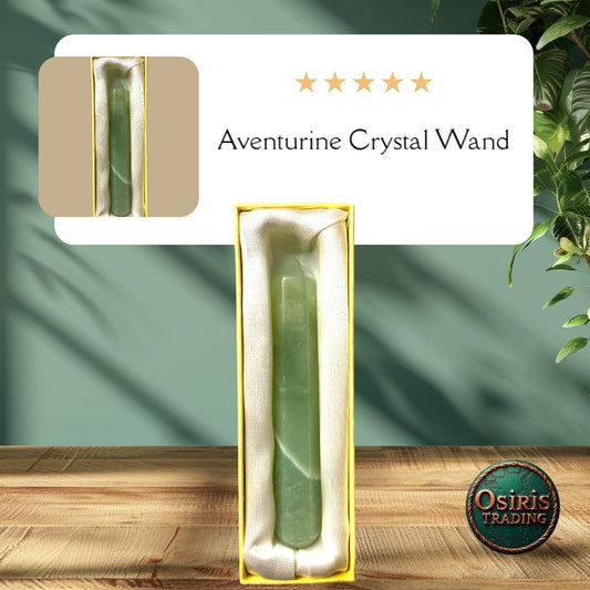 Luxurious Aventurine Crystal Healing Wand in Gift Box | 10 cm Spiritual Energy Tool for Meditation & Reiki