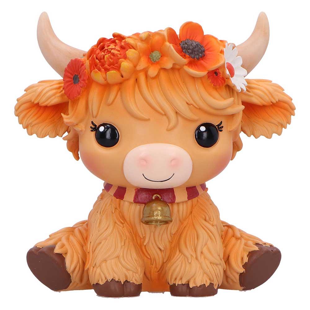 Moo Crew Marigold Flower Cow Statue Farmhouse Figurine Cute Collectable
