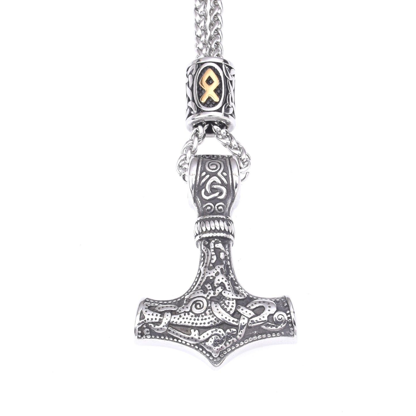 Stainless Steel Viking Impactor Pendant Necklace